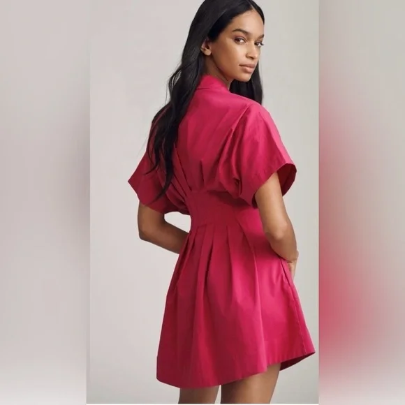 Anthropologie x Exquise The Tobie Button-Front Pleated Shirt Dress Size XL NWT - Picture 2 of 11